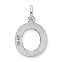 Sterling Silver Rhodium-plated Block Letter O Initial Charm view 3