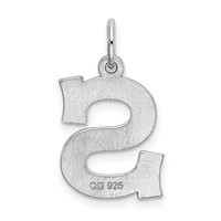 Sterling Silver Rhodium-plated Block Letter S Initial Charm view 3