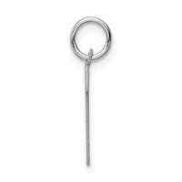Sterling Silver Rhodium-plated Block Letter V Initial Charm view 2