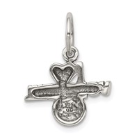 Sterling Silver Antique I (heart) Volleyball Charm view 4
