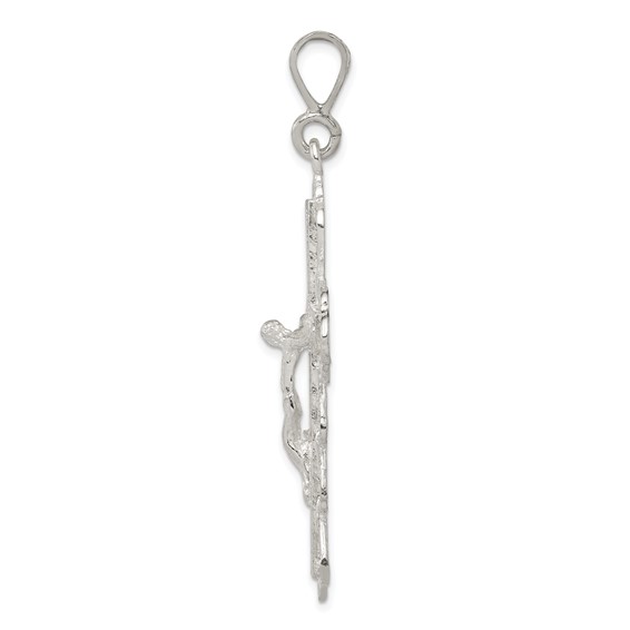 Sterling Silver Diamond-Cut Crucifix Pendant
