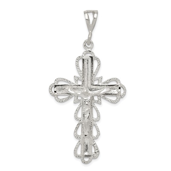 Sterling Silver Diamond-Cut Crucifix Pendant