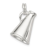 Sterling Silver Rhodium-plated Megaphone Charm view 4