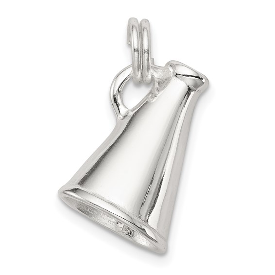 Sterling Silver Rhodium-plated Megaphone Charm