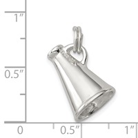 Sterling Silver Rhodium-plated Megaphone Charm view 3