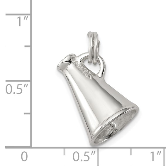 Sterling Silver Rhodium-plated Megaphone Charm