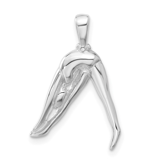 Sterling Silver Person Stretching Pendant