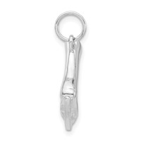 Sterling Silver 3-D Polished Ice Skate Charm view 2
