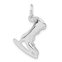 Sterling Silver 3-D Polished Ice Skate Charm view 4