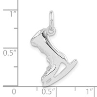 Sterling Silver 3-D Polished Ice Skate Charm view 3