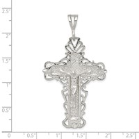 Sterling Silver Diamond-Cut Crucifix Pendant view 3