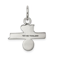 Sterling Silver Antique I (heart) Basketball Charm view 4