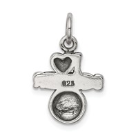 Sterling Silver Antique I (heart) Soccer Charm view 4