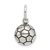 Sterling Silver Antique Soccer Ball Charm view 4
