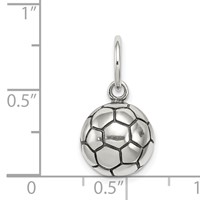 Sterling Silver Antique Soccer Ball Charm view 3