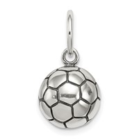 Sterling Silver Antique Soccer Ball Charm view 1