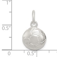 Sterling Silver Diamond Cut Soccer Ball Charm view 3
