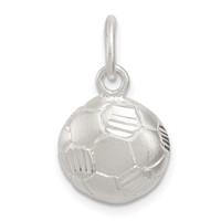 Sterling Silver Diamond Cut Soccer Ball Charm view 1