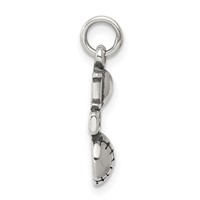 Sterling Silver Antique I (heart) Baseball Charm view 2