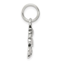 Sterling Silver Antique I (heart) Softball Charm view 2