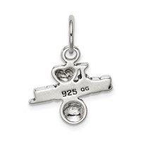 Sterling Silver Antique I (heart) Softball Charm view 4