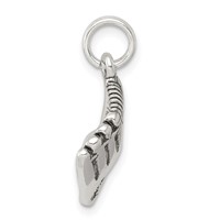 Sterling Silver Antiqued Baseball Glove Charm with Simulated Pearl view 2