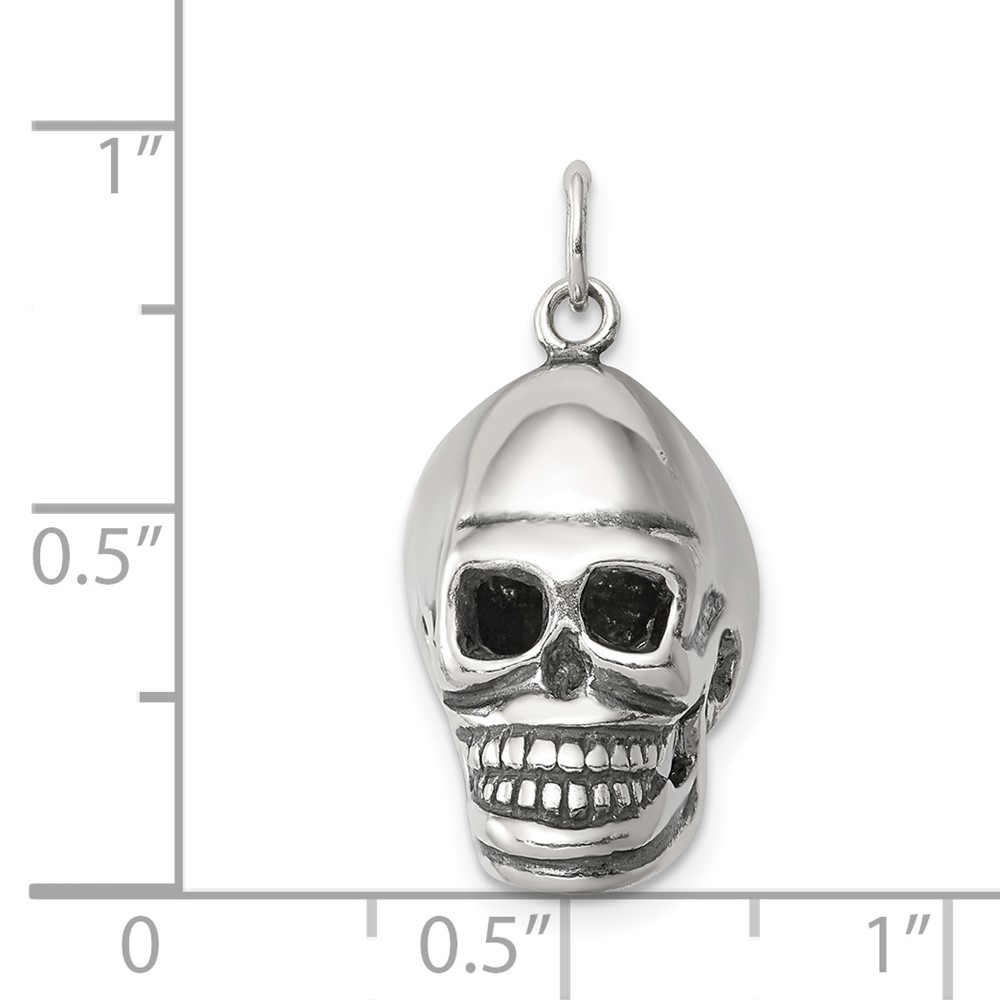 Sterling Silver Skull Pendant (QC5163)