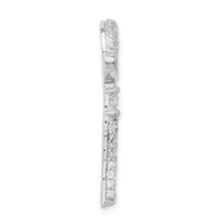Sterling Silver Polished CZ Key Pendant view 2