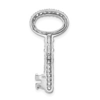 Sterling Silver Polished CZ Key Pendant view 4