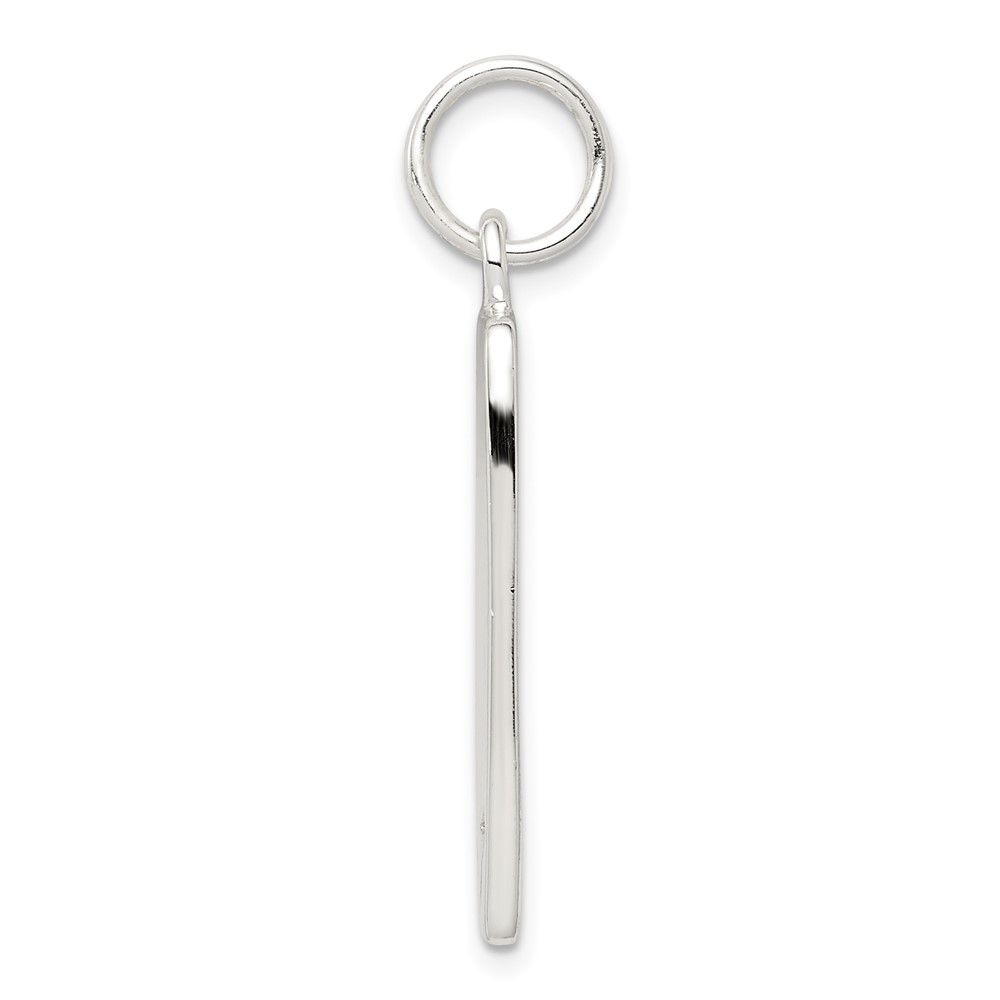 Sterling Silver CZ Polished Rectangle Charm (QC5168)