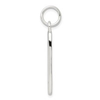 Sterling Silver CZ Polished Rectangle Charm view 2