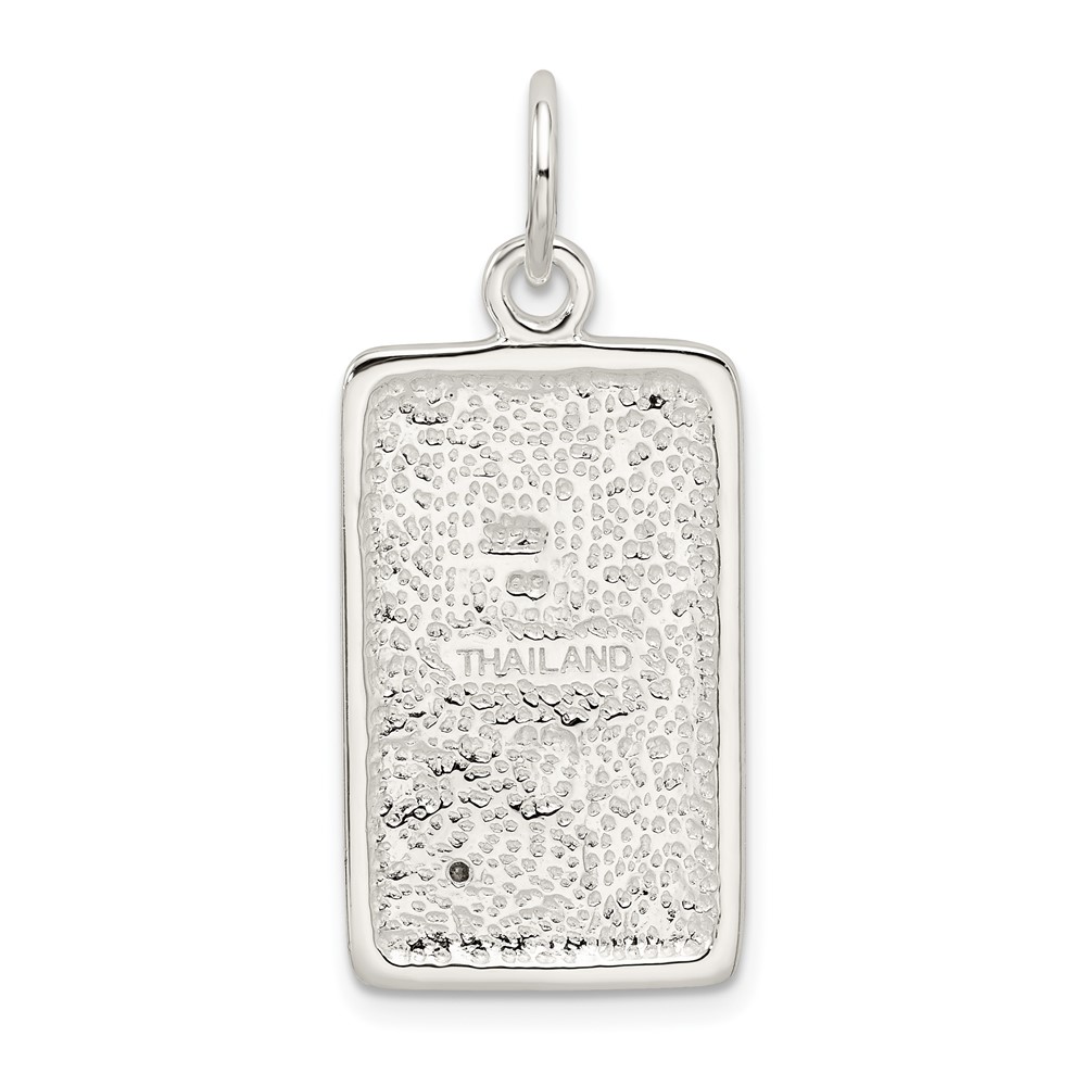Sterling Silver CZ Polished Rectangle Charm (QC5168)