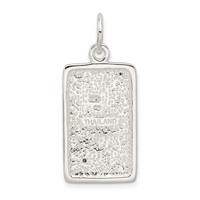 Sterling Silver CZ Polished Rectangle Charm view 4