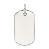 Sterling Silver Textured Dog Tag Pendant view 4