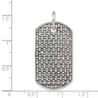 Sterling Silver Textured Dog Tag Pendant view 3