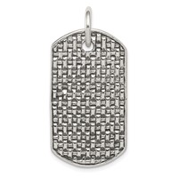 Sterling Silver Textured Dog Tag Pendant view 1