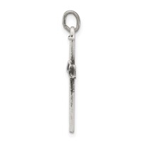 Sterling Silver Antiqued Nail Cross Pendant view 2