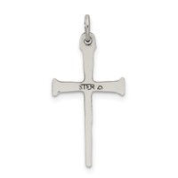 Sterling Silver Antiqued Nail Cross Pendant view 4