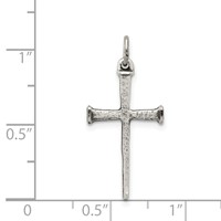 Sterling Silver Antiqued Nail Cross Pendant view 3