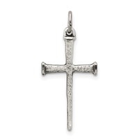 Sterling Silver Antiqued Nail Cross Pendant view 1
