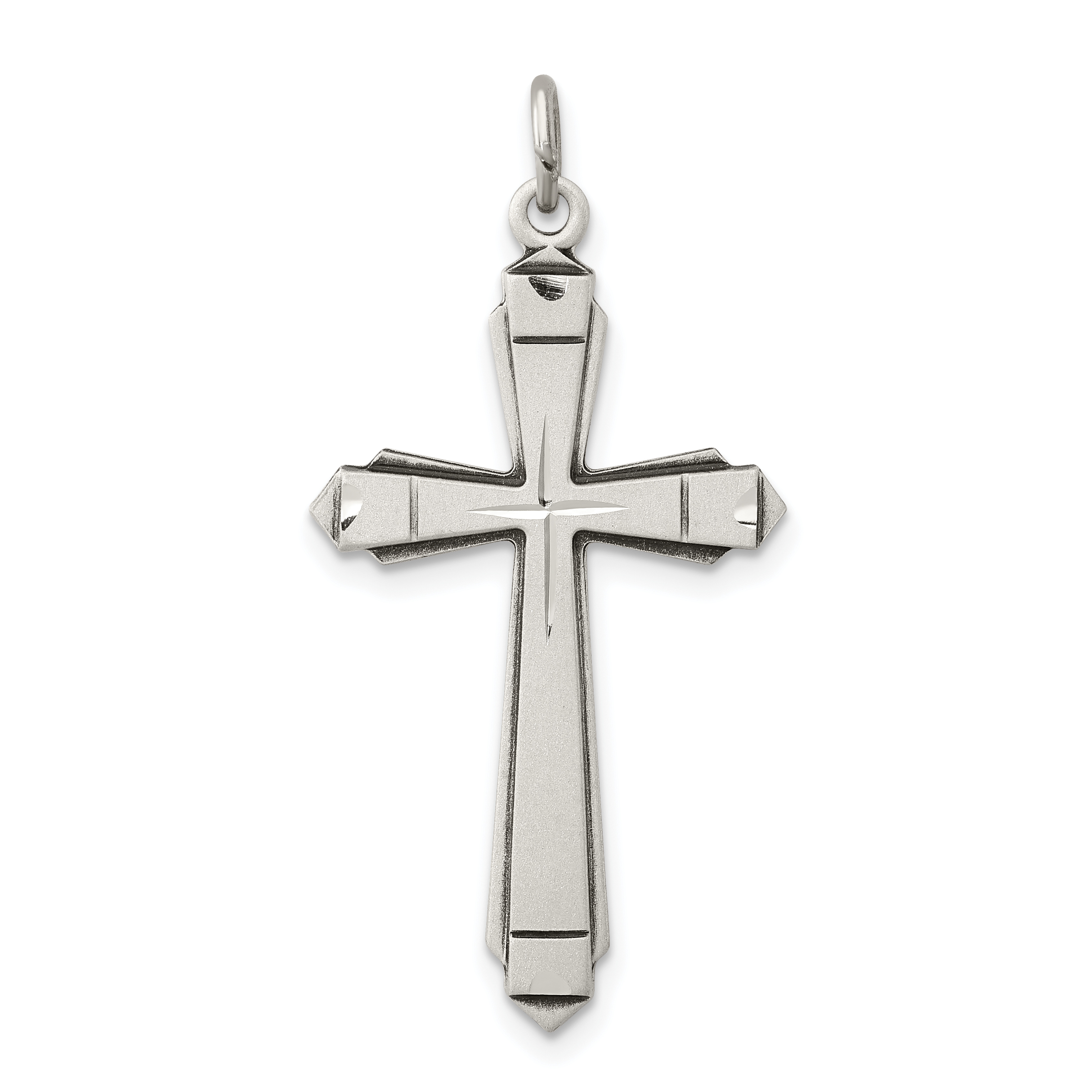 Sterling Silver Satin Cross Pendant (QC5239)