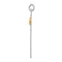Sterling Silver Platinum-plated & 18K Gold-plated Cross Pendant view 2