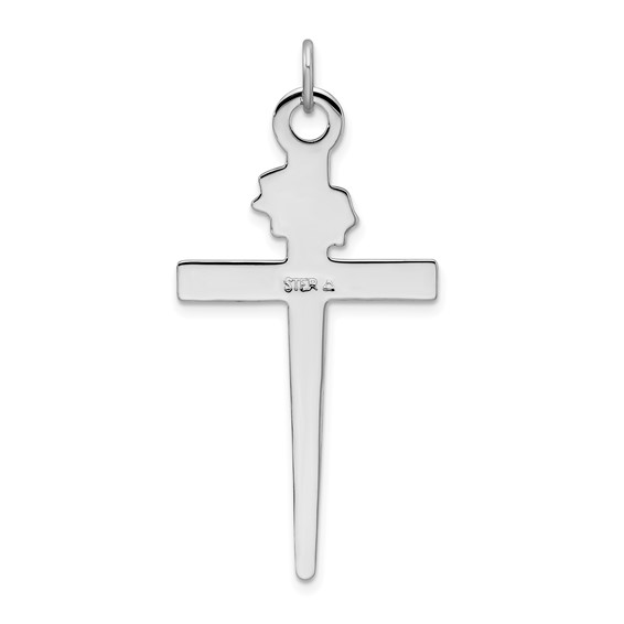 Sterling Silver Platinum-plated & 18k Gold-plated Cross Pendant