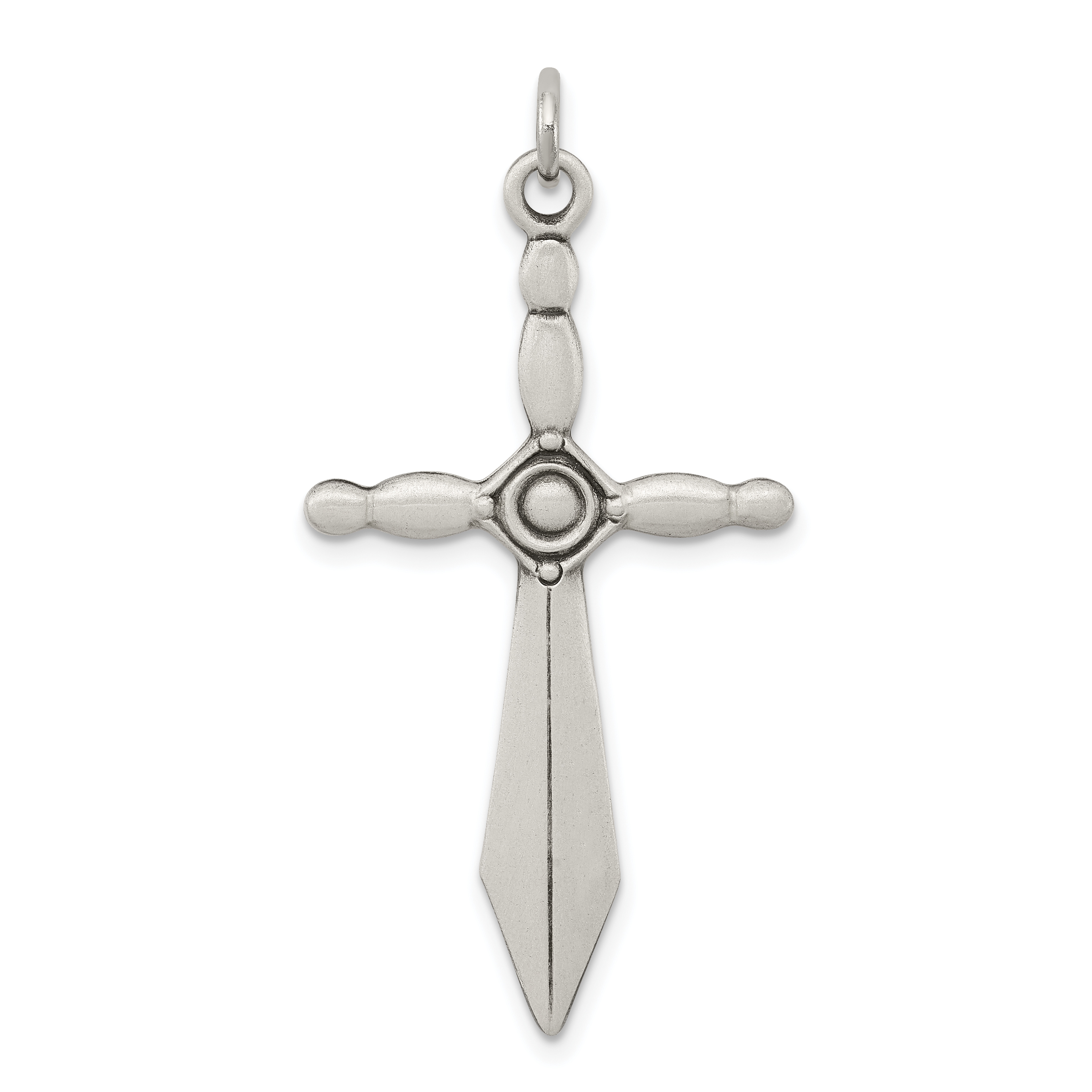 Sterling Silver Sword Cross Pendant (QC5243)