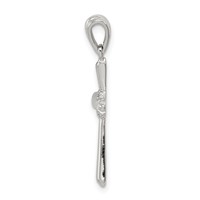 Sterling Silver Rhodium-plated CZ Cross Pendant view 2