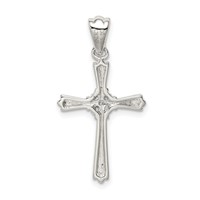 Sterling Silver Rhodium-plated CZ Cross Pendant view 4