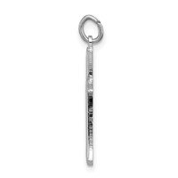 Sterling Silver Platinum-plated Fleur De Lis Cross Charm view 2