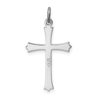 Sterling Silver Platinum-plated Fleur De Lis Cross Charm view 4