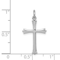 Sterling Silver Platinum-plated Fleur De Lis Cross Charm view 3