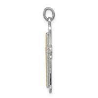 Sterling Silver Platinum-plated & Gold-plated Cross Pendant view 2